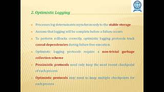 Log Based roll back recovery