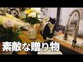 素敵なバラの花束いただいたら猫達が夢中すぎたよ［森の中でひとりと犬猫暮らし］