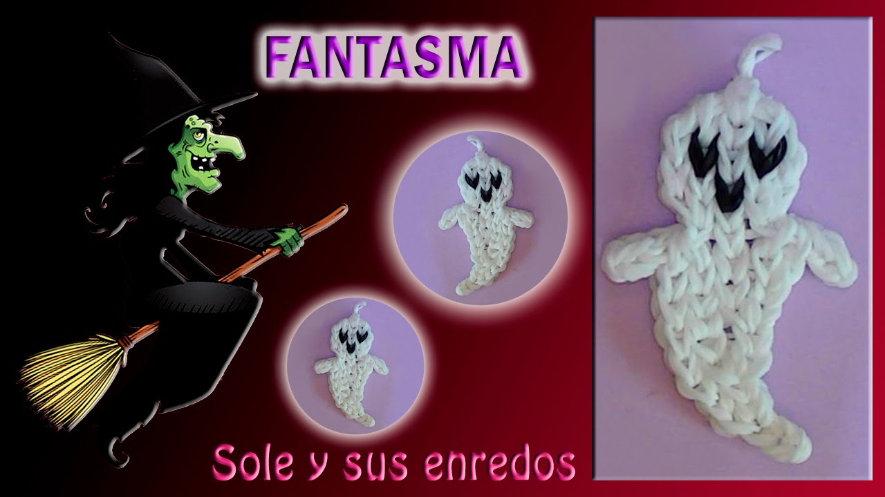 Cómo hacer un Fantasma (decoración Halloween) con gomitas elásticas para decoración Halloween
