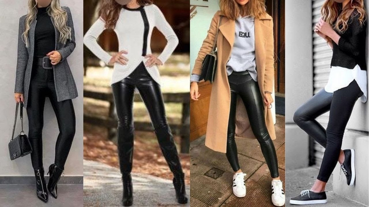 Botas Outfits Con Leggins De Piel Outfit Leggins Negro Cuero Botas