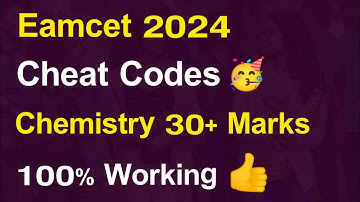 eamcet cheatcodes Telugu chemistry 30+ marks 100% working 🥳 || Eamcet cheat codes telugu