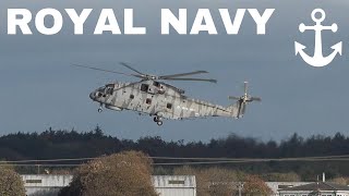 Submarine hunting helicopter lands at Prestwick - The Royal Navy Merlin ⚓