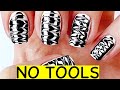 White and Black Nail Art | Black and White Nails Design without tools