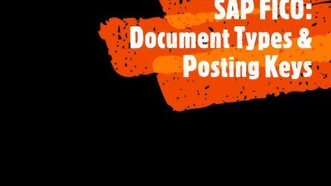 FICO: SAP  Posting Keys and Document Types