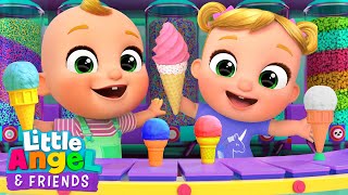 Ice Cream Truck Song | Nina and Nico | Little Angel And Friends Fun Educational Songs