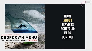 FULLY RESPONSIVE DROPDOWN MENU USING HTML, CSS & JAVASCRIPT | CHANGING BACKGROUND IMAGE ON HOVER