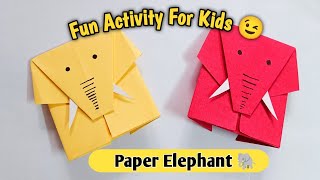 How To Make Easy Origami Paper Elephant For Kids/Kids Craft/ Easy Paper Craft Ideas💡