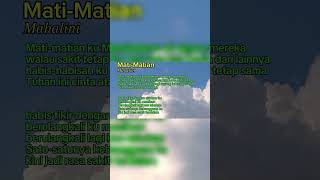 #liriklagu #laguviral #lyrics #matimatian #mahalini