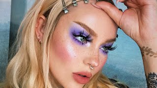 chatty makeup tutorial / lavender eyes