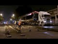 Time lapse construction of tram route 96 in melbourne drone of construction