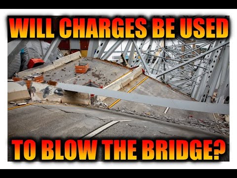 Demolition Charges to be used on Remaining Sections of Span at Key Bridge Collapse Site in Baltimore