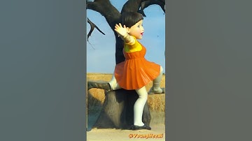 Squid Game Young-hee AI hilariously spin her self after making a funny pose? #squidgame #comedy