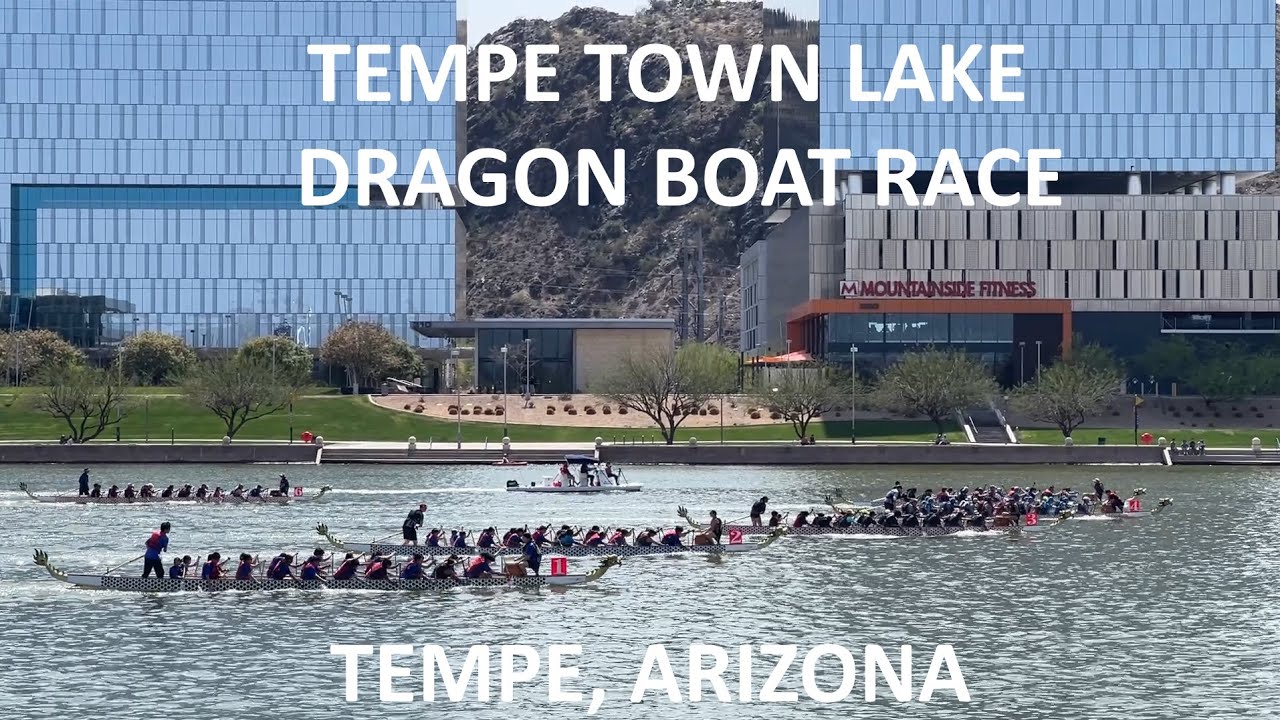 Driving to Tempe Town Lake to see the Dragon Boat Race in Arizona