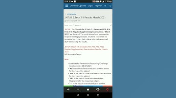 JNTUK B.Tech 2-1 Semester (R19, R16, R13, R10) Regular/Supplementary Exams Results - March 2021