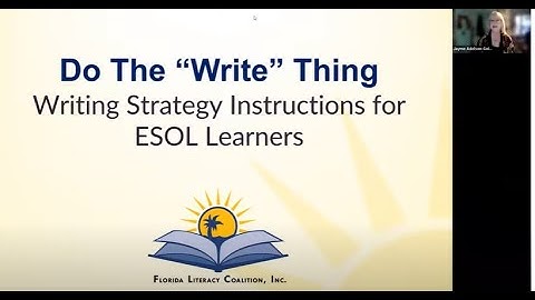 Do the “Write” Thing: Writing Strategy Instruction for ESOL Learners