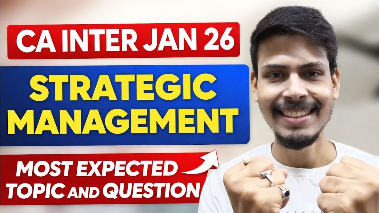 MOST Important Topic of Strategic Management to score 70+- CA INTER JAN'26
