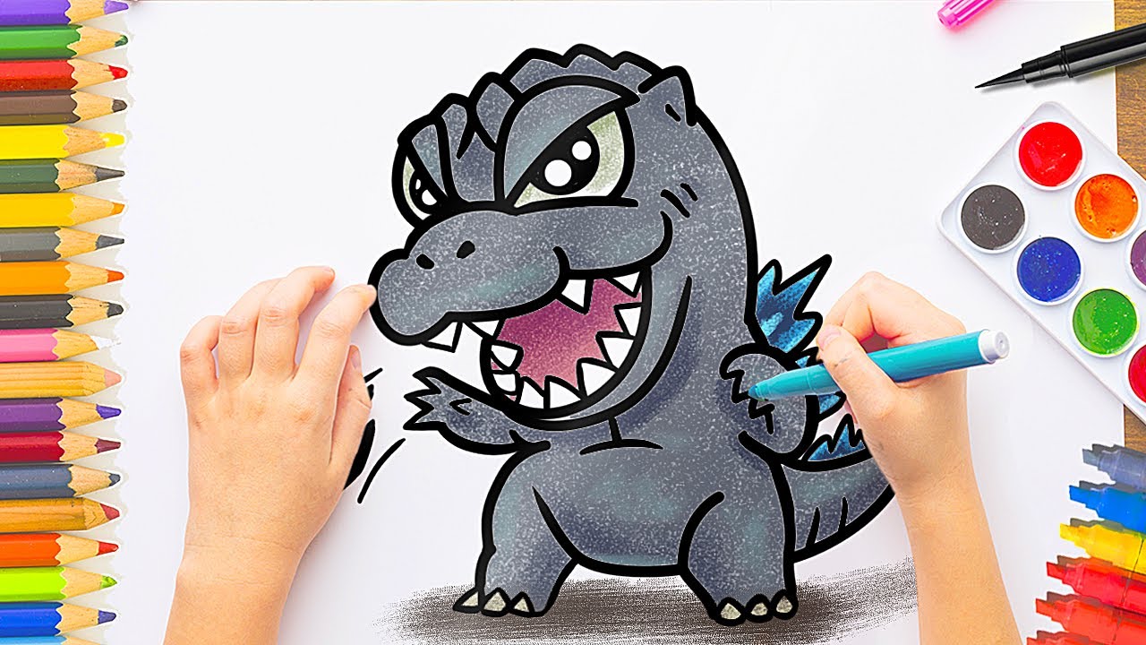 COMO DIBUJAR A GODZILLA PASO A PASO facil CHIBI YouTube