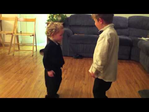 A barely two year old does karate