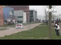 Big jump of BMW M3 Compact during Almere Rallysprint 2009