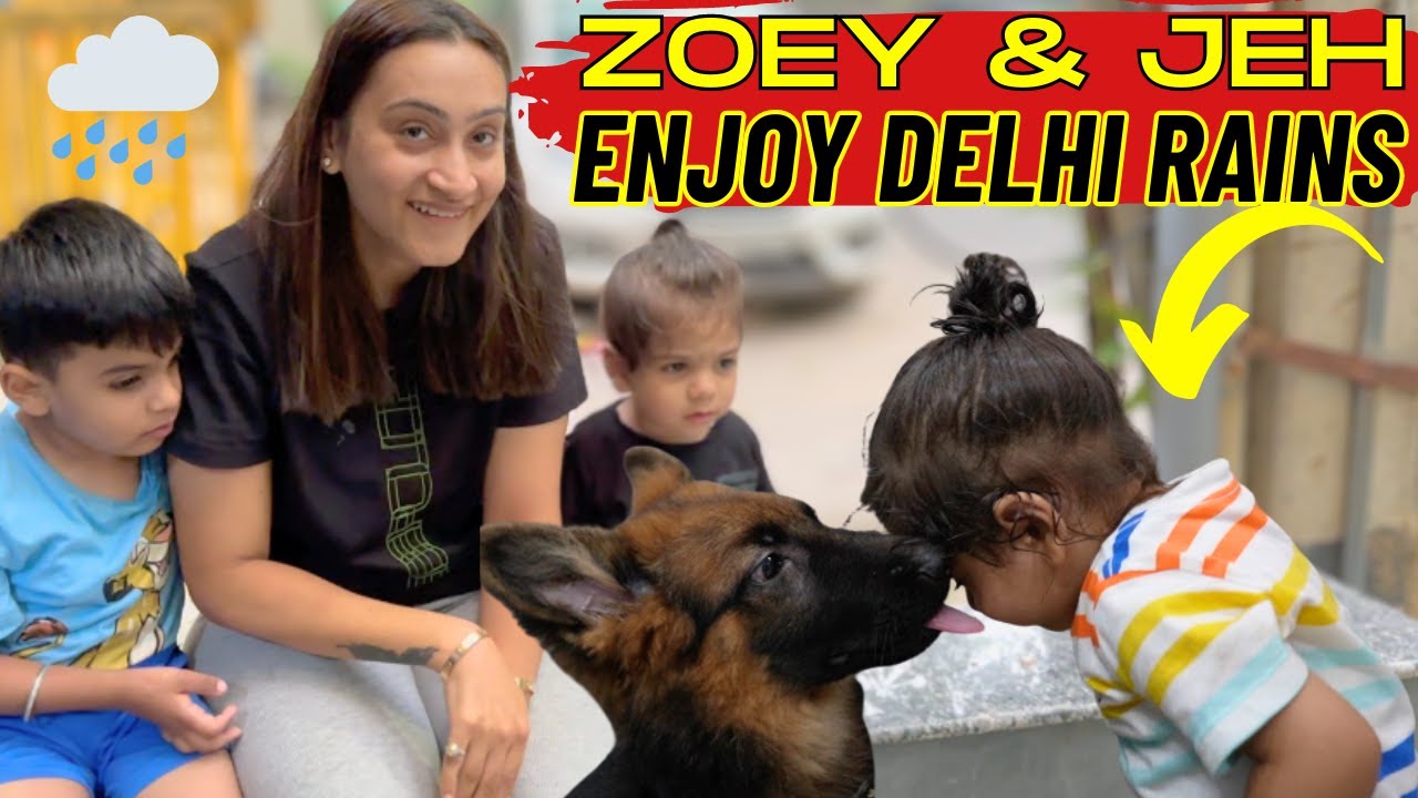 Zoey & Jeh Enjoy Delhi Rains: Bubzee Ne Finally Dahi Chawal Kha Liye | Rottweiler Family Vlog