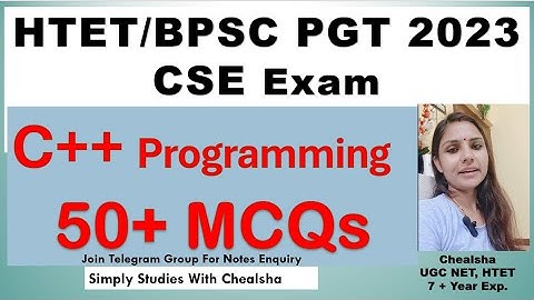 C++ Programming MCQ | C++ Question| HTET Computer Science Crash Course | HTET Computer Science Class