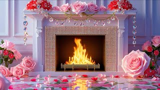 💐 Elegant Mother's Day Fireplace Ambience with Relaxing Music & Cozy Vibes | 4K
