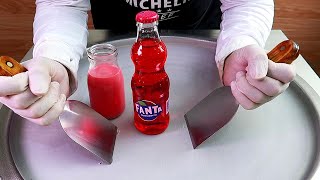 Fanta ice cream rolls street food - ايس كريم رول على الصاج  فانتا
