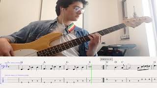 Video thumbnail of "Otis Redding - Sittin' on the Dock of the Bay ( La Classe di Basso bass cover tab score )"