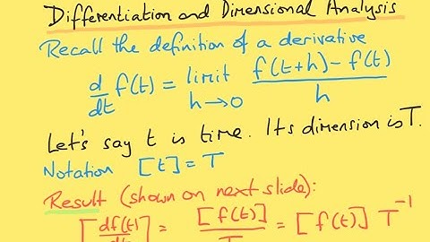 Differentiation and Dimensional Analysis