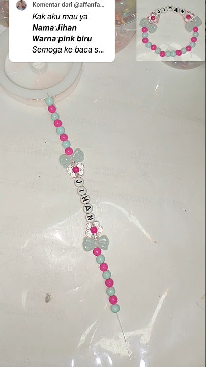 DIY🥰 bracelet name 'JIHAN'.  #diy #gelangmanik #beads #bracelet #handmade #subscribe #shorts