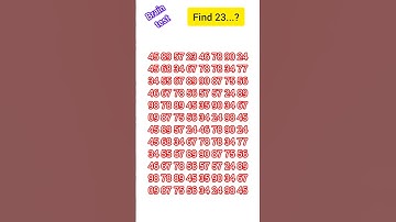 Find 23? #puzzle #puzzlegame #numbergame #numberpuzzle #education #observation #shorts #maths #brain