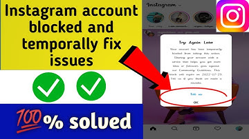 Your instagram account temporally blocked | Blocked instagram account | Try again later problem |