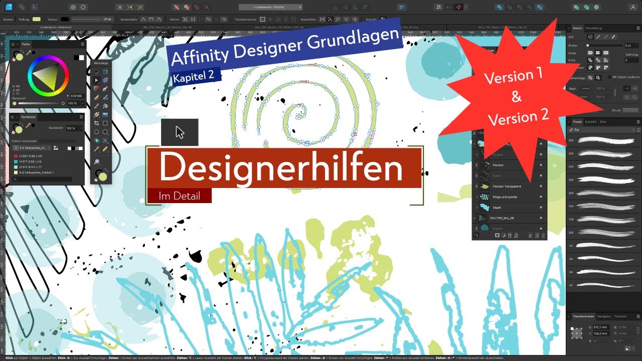 Affinity Designer Grundlagen - Kapitel 2 - Designerhilfen - YouTube
