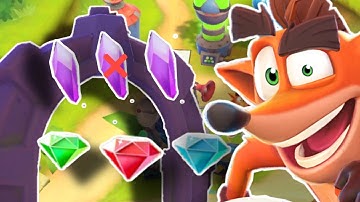 Crash Bandicoot: On the Run - (All Gems) - [2 Crystals ☹️] - Wumpa Island | Walkthrough