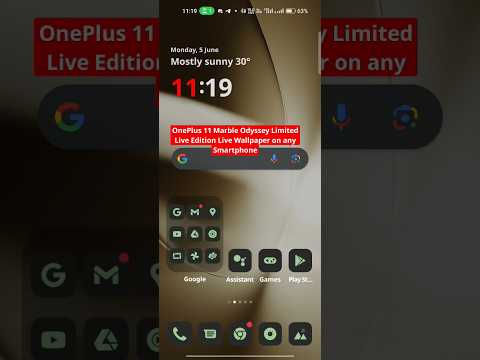 How to apply OnePlus 11 Marble Odyssey Limited Live Edition Live Wallpaper on any Smartphone