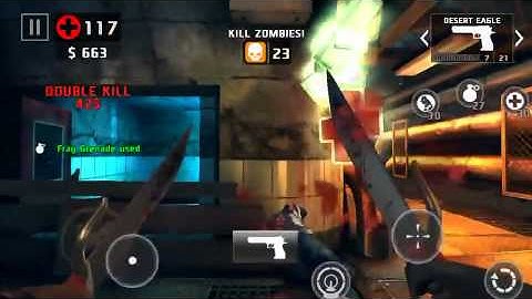 Dead trigger 2 butterfly & frag gameplay level 54 on hard iOS.