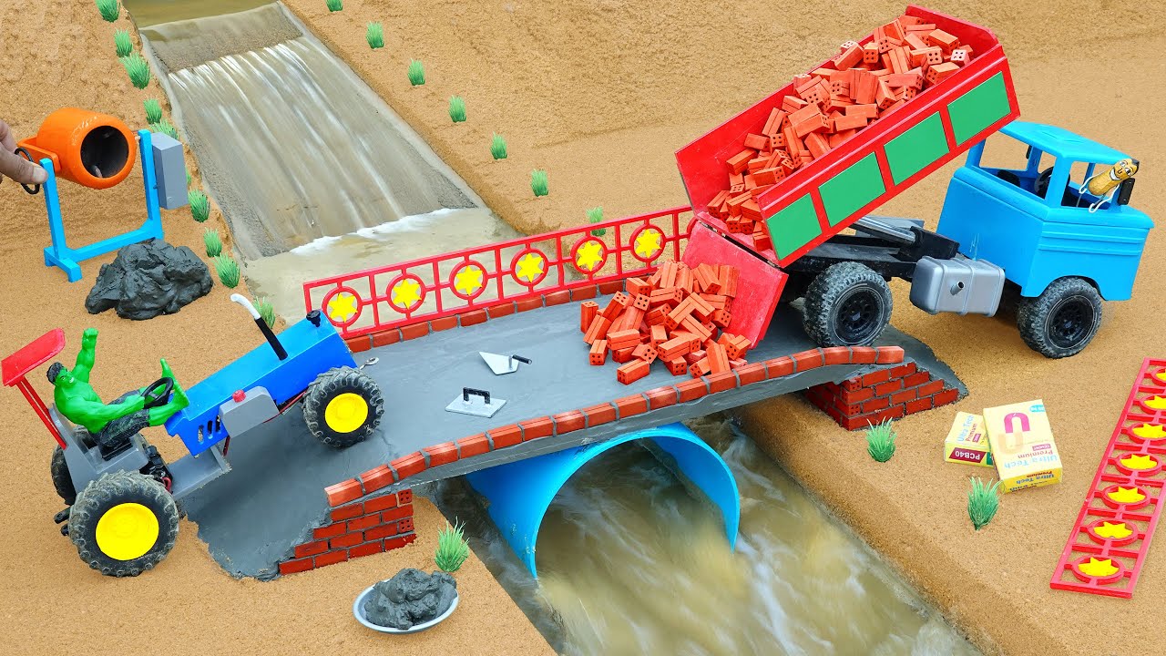 Diy Tractor accident collapsed wooden bridge | Project to rebuild heavy-duty concrete bridge