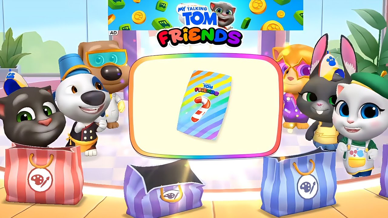 Talking Tom Sticker Set Sticker Packs Winters Shopping 😍 - My Talking Tom Friends Are Enjoying ...