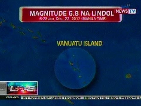 NTVL: Magnitude 6.8 na lindol, yumanig sa Vanuatu Island sa South Pacific Ocean