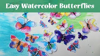 How to create easy Watercolor Butterflies to use as Printables - Arteza Watercolor Paper