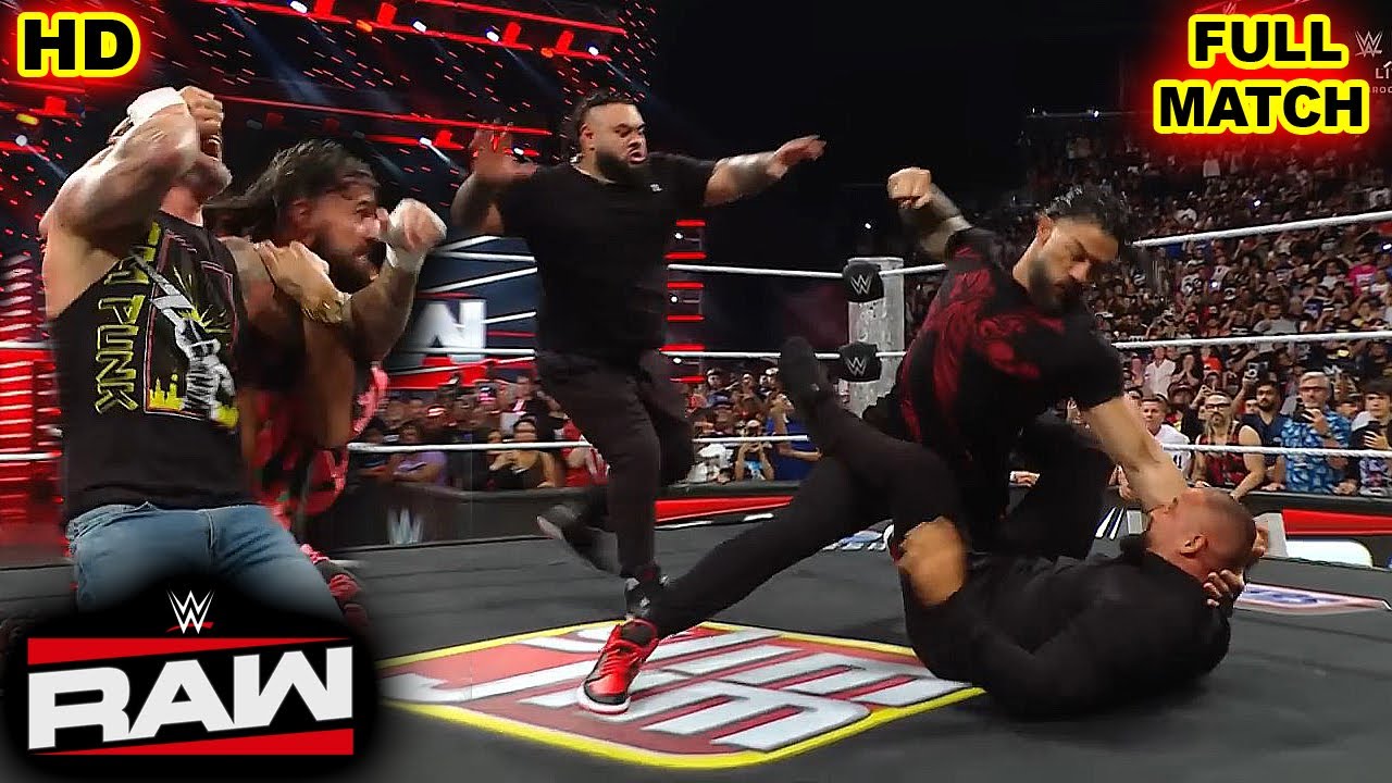 Full Match: Roman Reigns CM Punk Vs Bron Breakker Bronson Reed Seth Rollins | WWE RAW 25 August 2025