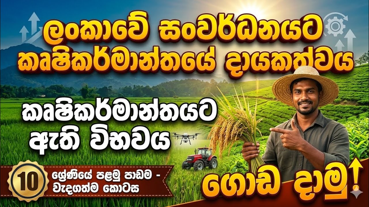 10 වසර පලමු පාඩම | ලංකාවේ සංවර්ධනයට කෘෂිකර්මාන්තයේ දායකත්වය පාඩමේ වැදගත්ම කොටසක කෙටිසටහන ගොඩදාමු✅