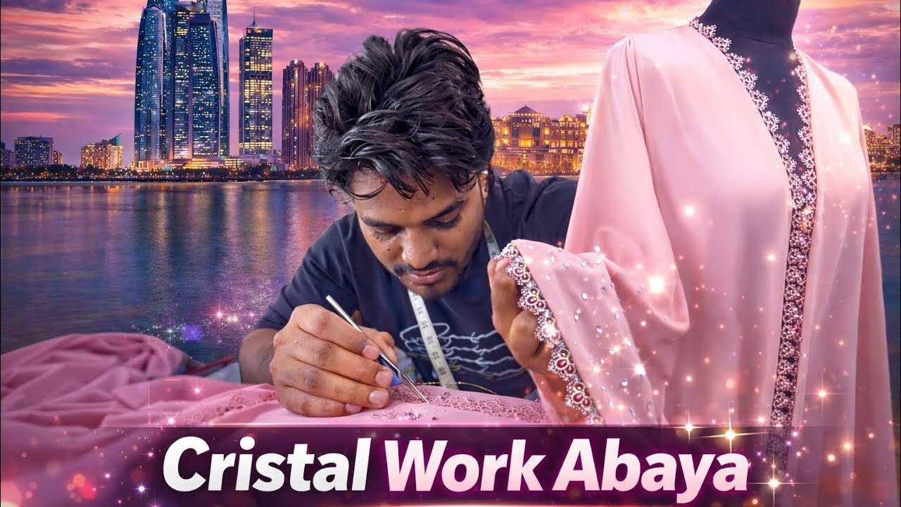 Abu Dhabi Me Abaya Par Cristal Lagaye 😍