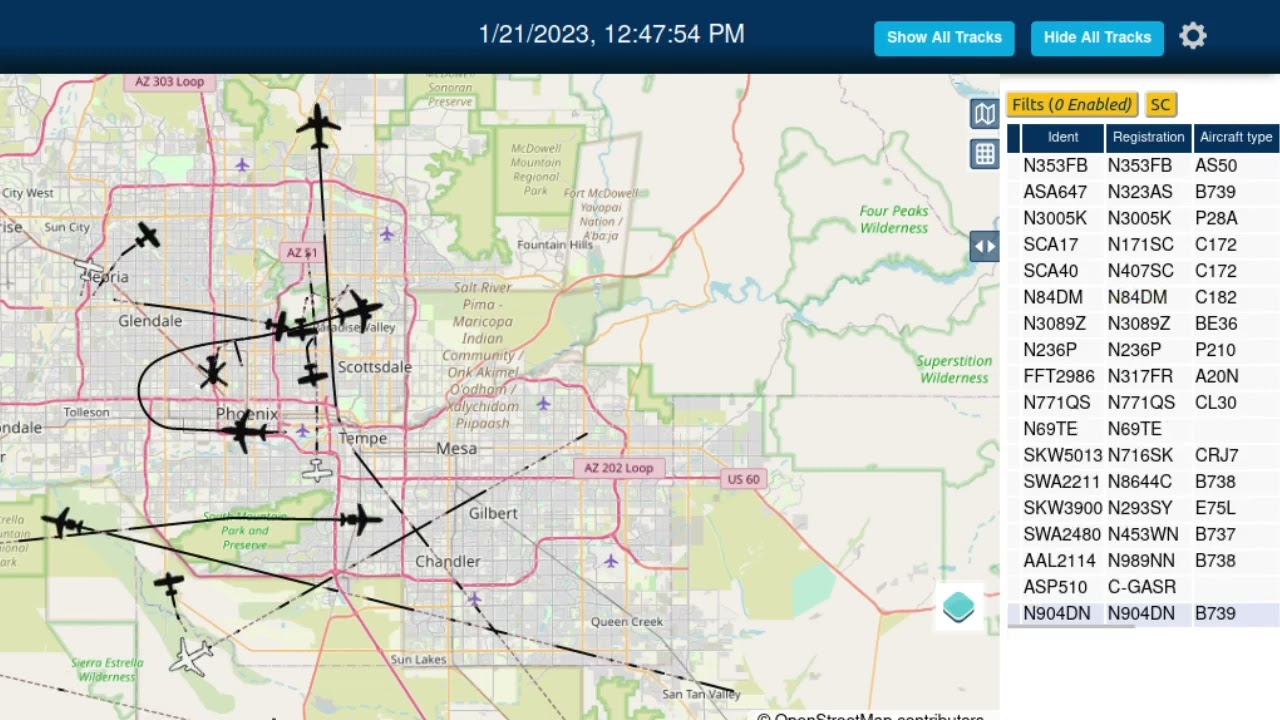 the big planes - the small planes - all planes - piaware skyaware dump1090