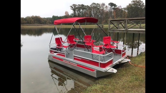 TAVO TOON P-2: two-person mini pontoon boat, shallow-draft pontoons, large  deck, trolling/gas motor — TAVO