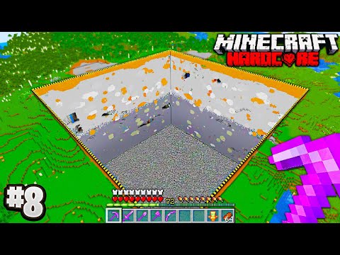 I Mined a 100x100 AREA To BEDROCK in Hardcore Minecraft! (Episode 8)