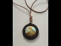 Polymer Clay cane added to Wooden Bezel Pendants