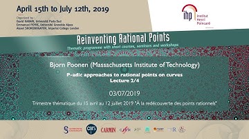 p-adic approaches to rational points on curves - Poonen - Lecture 2/4 - CEB T2 2019