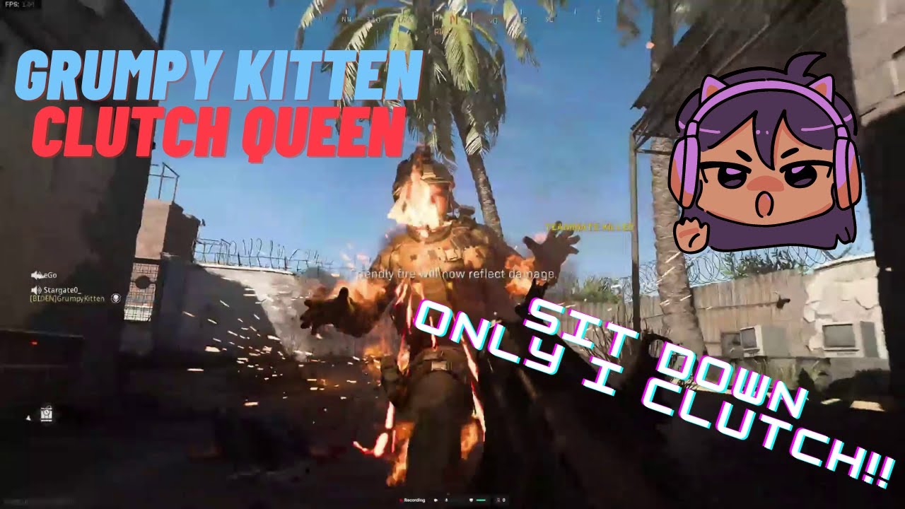 Grumpy Kitten Dominates ENTIRE COD Lobby - Clutch Queen Trolling - YouTube