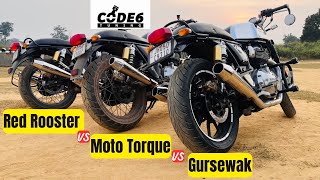 Which is the Best Exhaust for 650 twins  Red Rooster or Gursewak or Moto Torque ?? || Code 6 Tuned